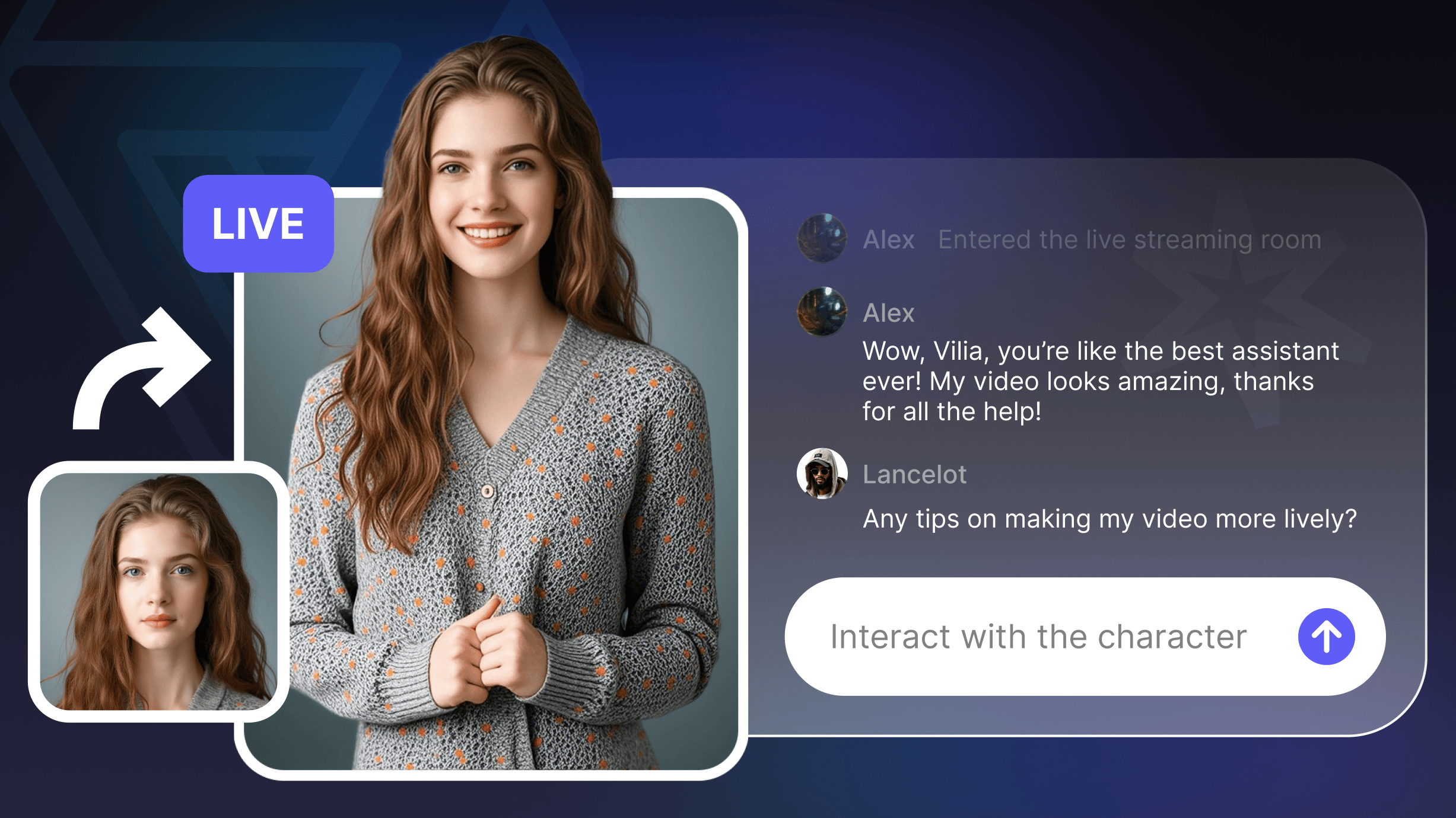 Interact with the character